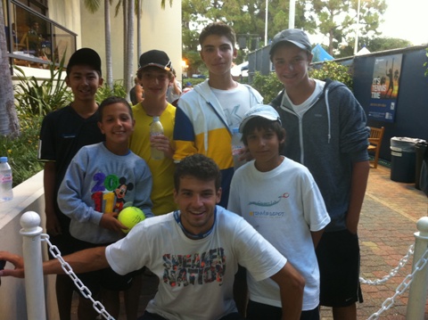 Santa Barbara School of Tennis Tournament Travel Team with Grigor Dimitrov (BUL) at LA Open